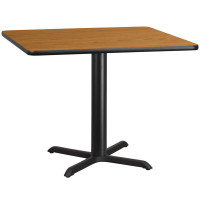 Flash Furniture XU-NATTB-4242-T3333-GG 42" Square Natural Laminate Table Top with 33" Table Height Base